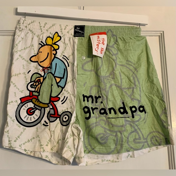 Vintage The Misters Mr. Grandpa Jim Benton Boxer Shorts Men's L NWT Button Fly - Picture 1 of 14